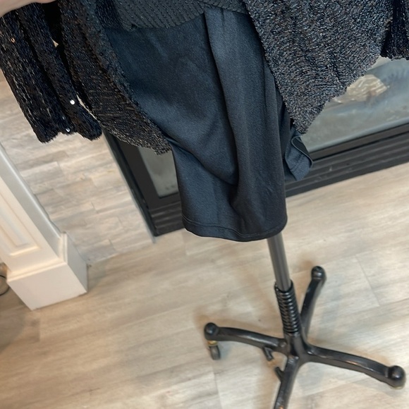 NWT Crystal Sky Black Sequin Mini Dress Long Sleeve Belted Party Holiday Dress S - Picture 5 of 6